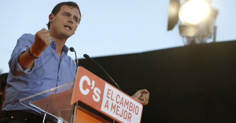 Albert Rivera durante el acto de cierre de campaña en Madrid.