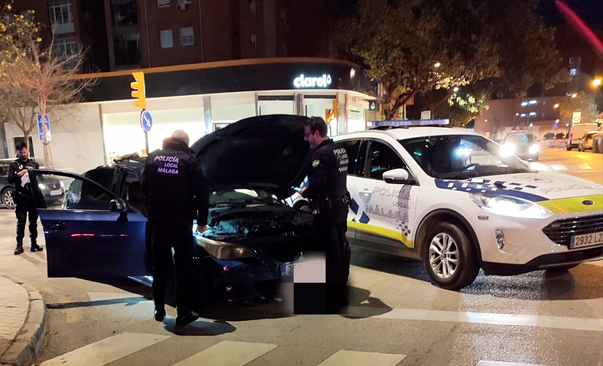 Un momento de la actuación de la Policía Local de Málaga