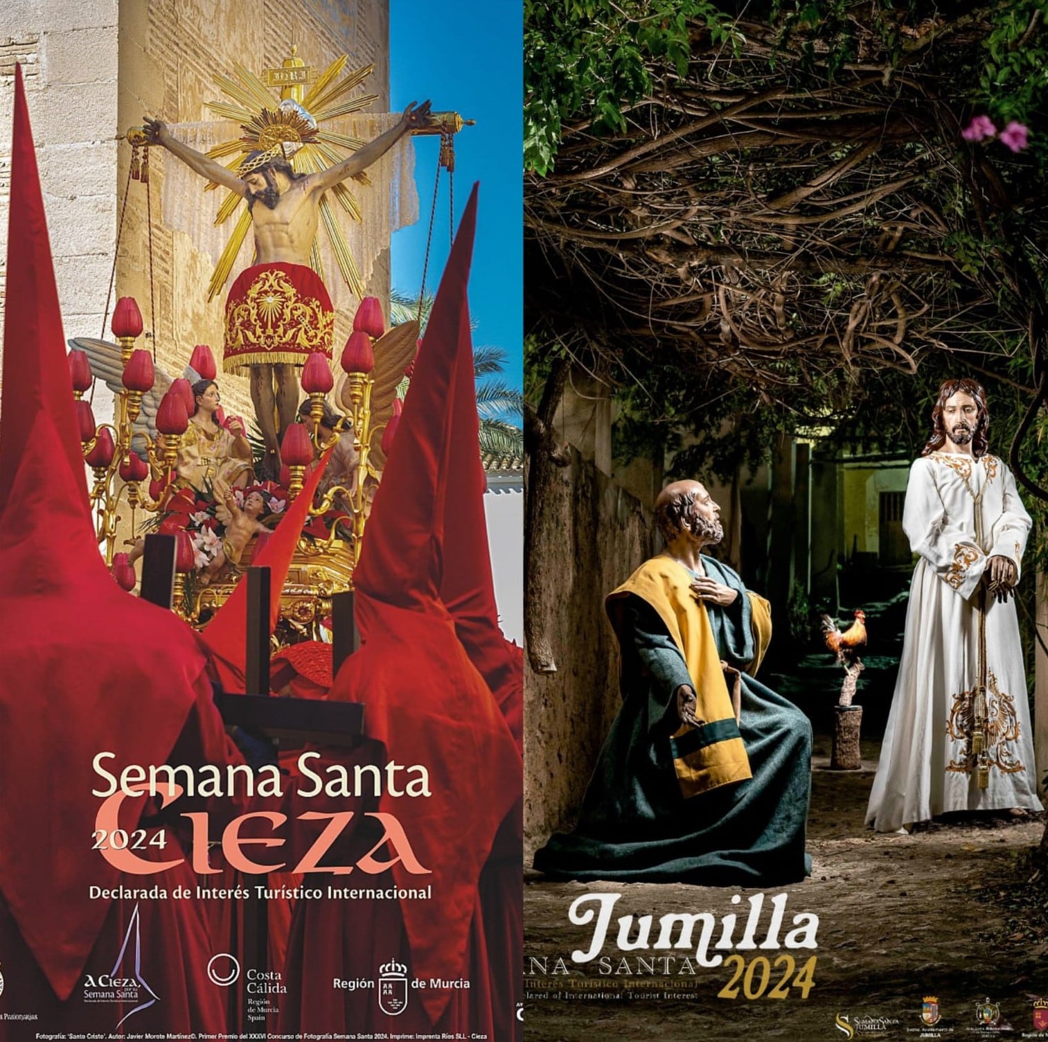 Carteles anunciadores de la Semana Santa de Cieza y Jumilla