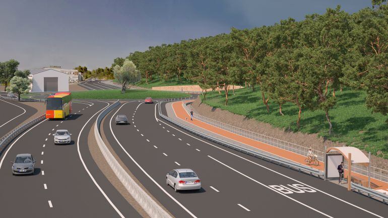 Simulación del desdoblamiento de la carretera de Santa Eulària