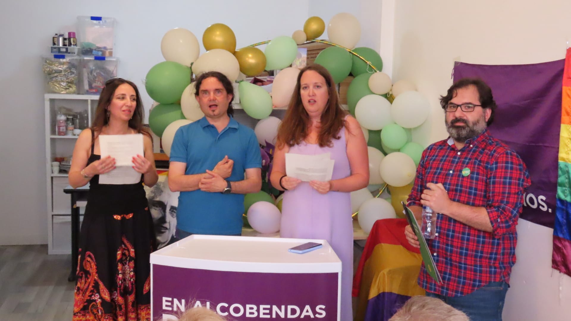 Presentación de la candidatura de Podemos, Izquierda Unida y Alianza Verde en Alcobendas