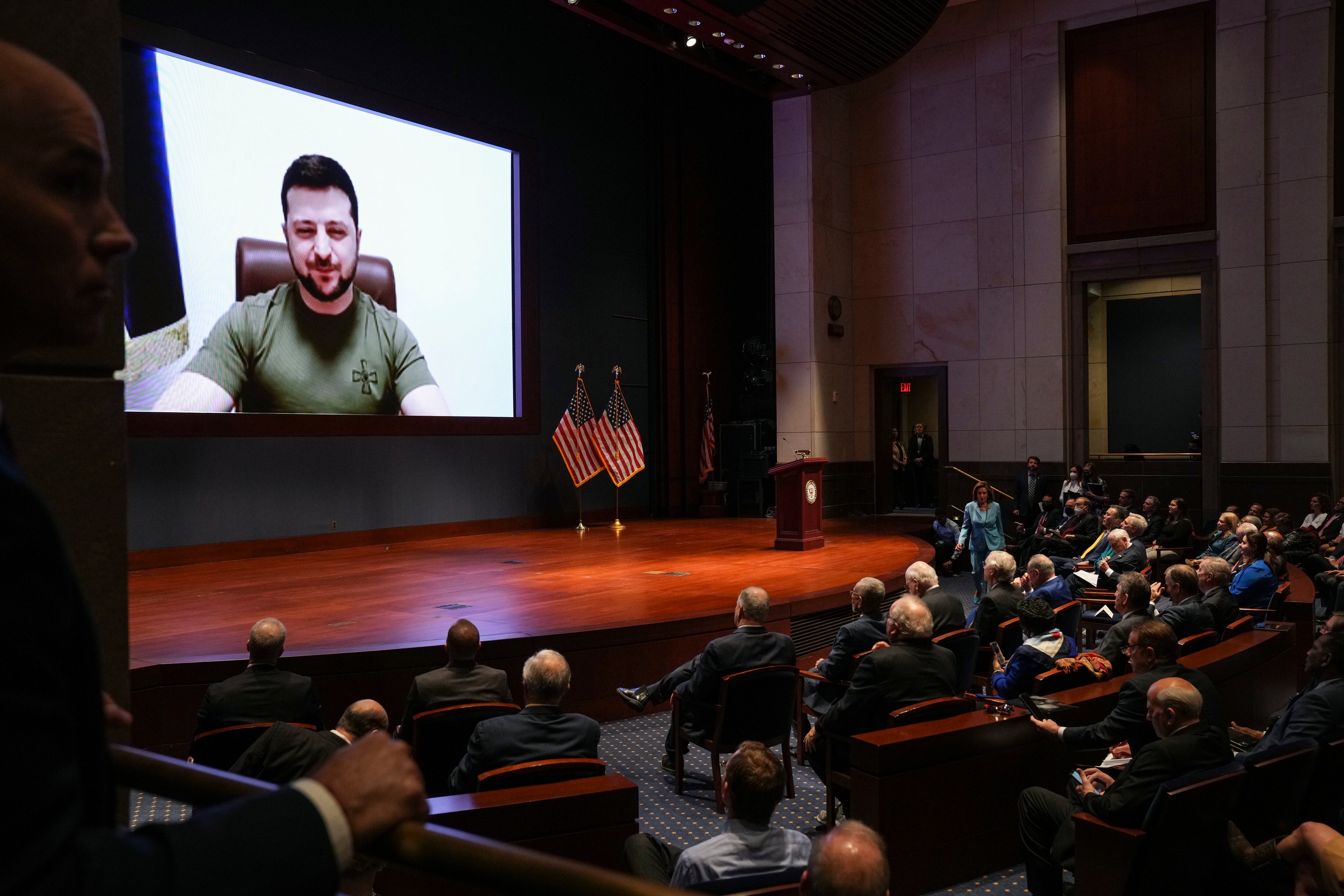 Videoconferencia de Zelensky en el Congreso.