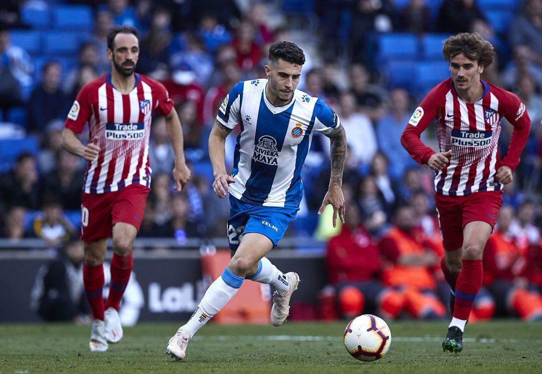 Hermoso, en un partido contra el Atlético de Madrid durante esta temporada