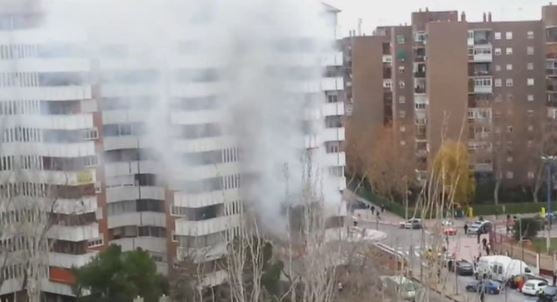 Imagen del incendio usadas por Telemadrid.