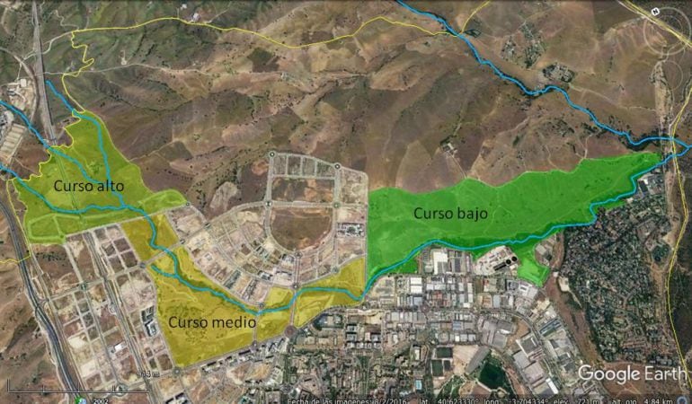 Posible recorrido del Corredor Fluvial Periurbano Valdecarrizo Bodonal