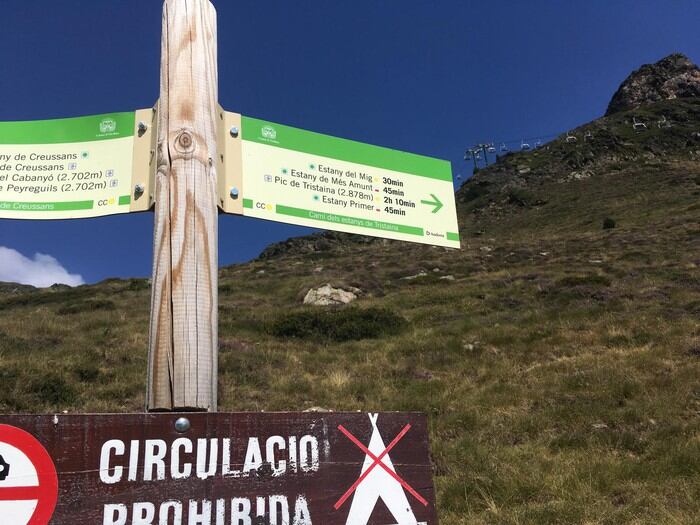 Camins d'Ordino on és prohibit el trànsit rodat.