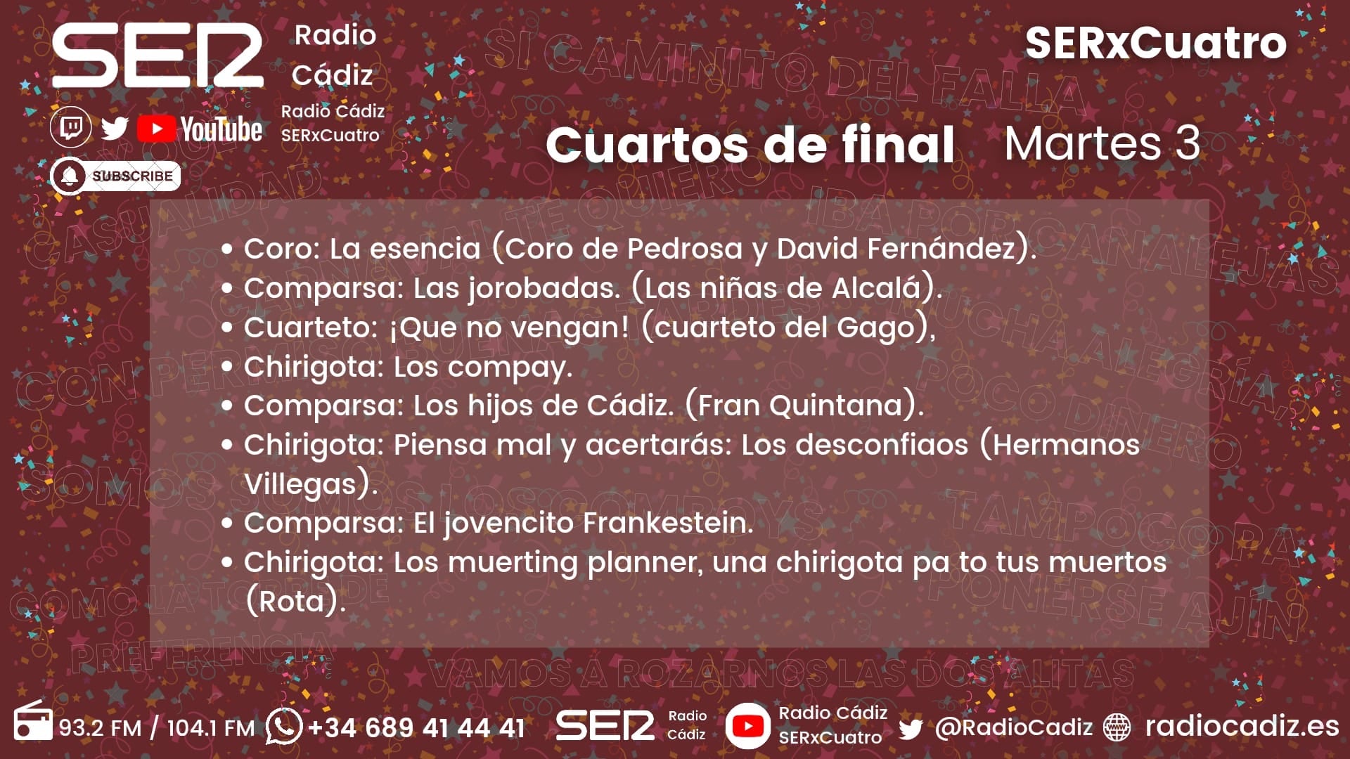 Quinta sesión de Cuartos de Final.