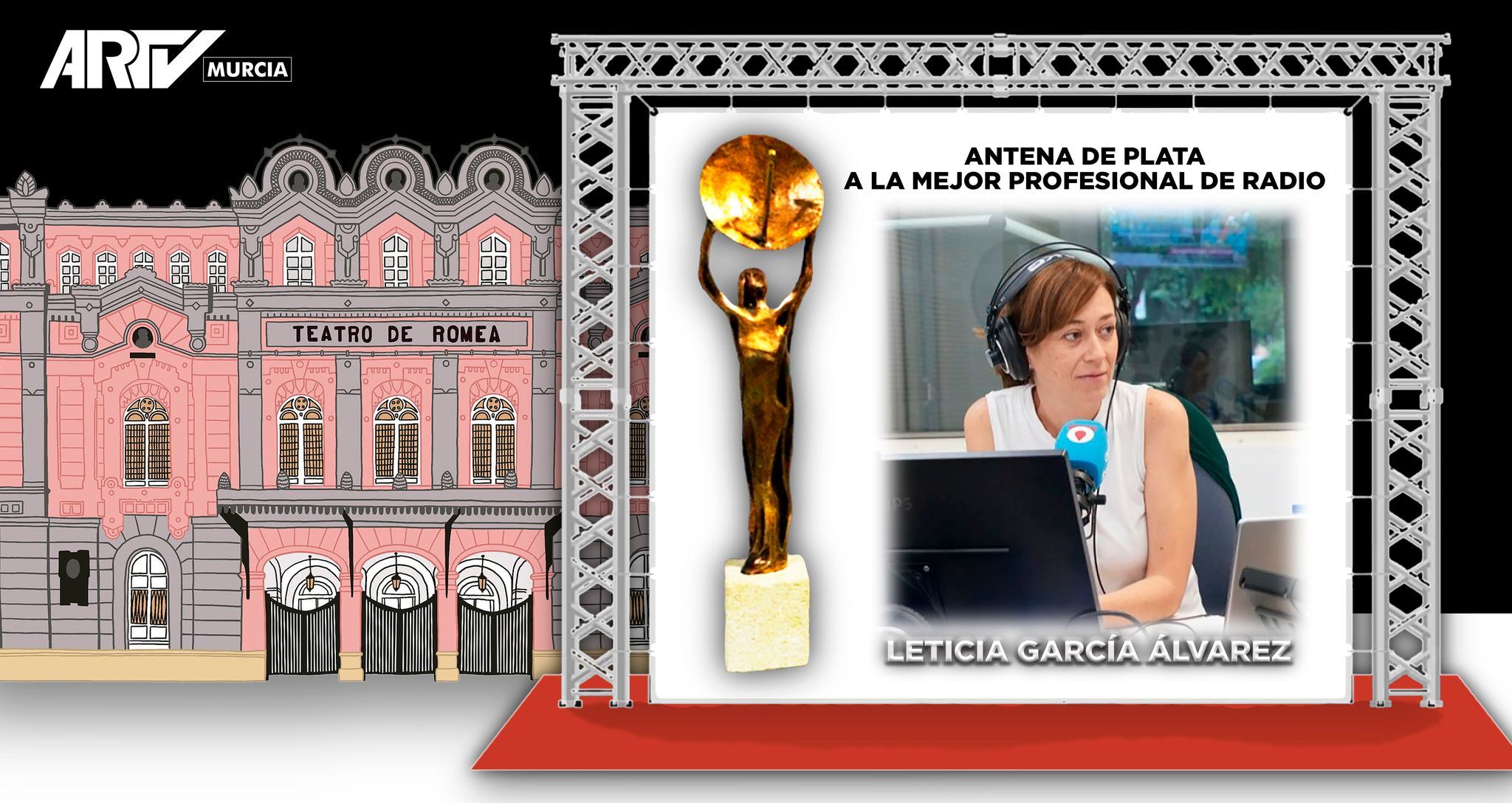 Leticia García Álvarez, ha sido distinguida con la Antena de Plata de la ARTV Murcia, a la mejor profesional de radio