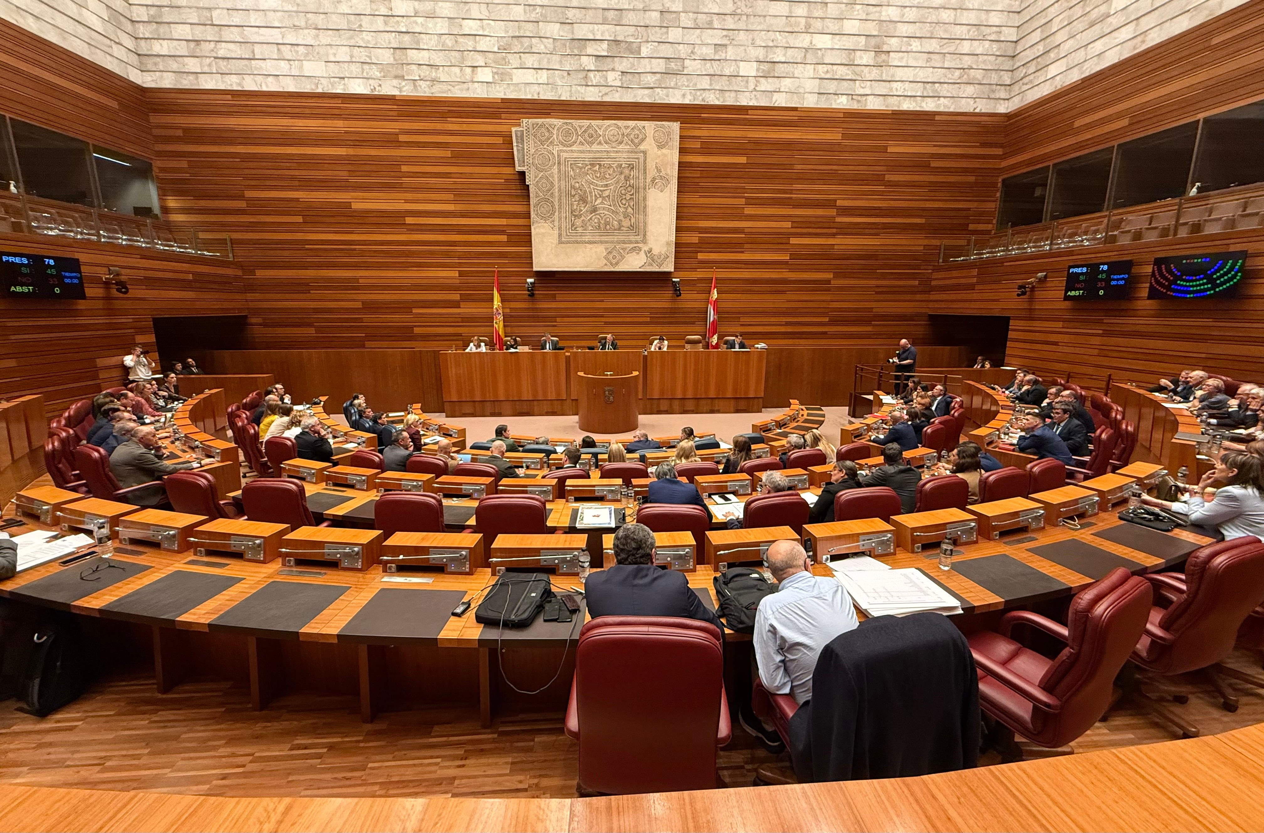 Imagen de archivo. Hemiciclo de las Cortes de Castilla y León durante una sesión plenaria