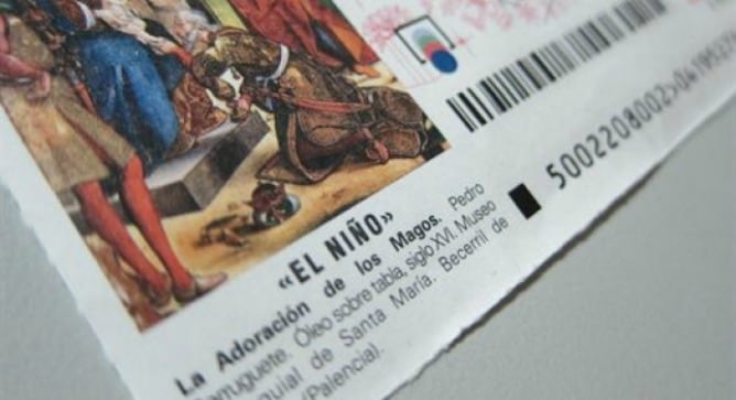 Boleto de lotería para el sorteo de &#039;El Niño&#039;.