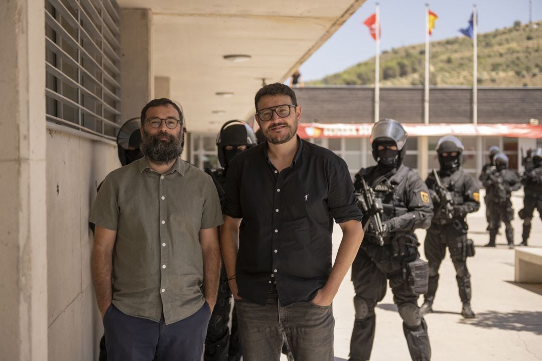 Dani De La Torre y Fran Araujo en el rodaje de la Unidad