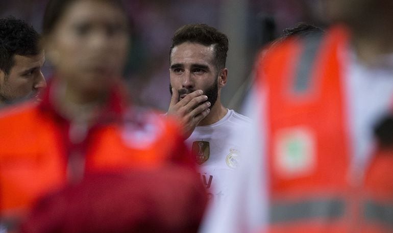 Carvajal, durante un partido con el Real Madrid