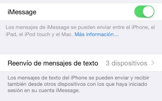 Configuración de iMessage