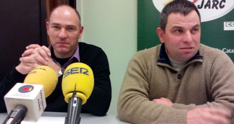 Quim Sunyer, president de JARC a Girona i Jaume Olivé, secretari del SAT Ramaders del Gironès.