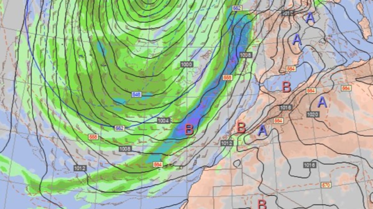 La AEMET analiza la evolución de la borrasca Claudia en Canarias