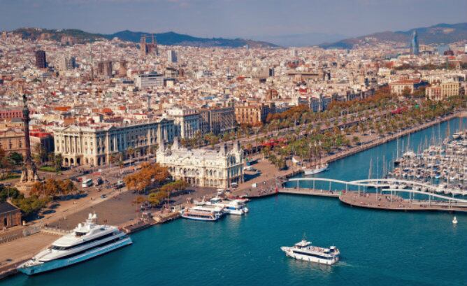 Vista aérea de la ciudad de Barcelona.