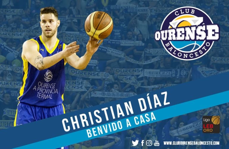 Christian Díaz, base canario, primer fichaje del COB para la temporada en la liga LEB ORO