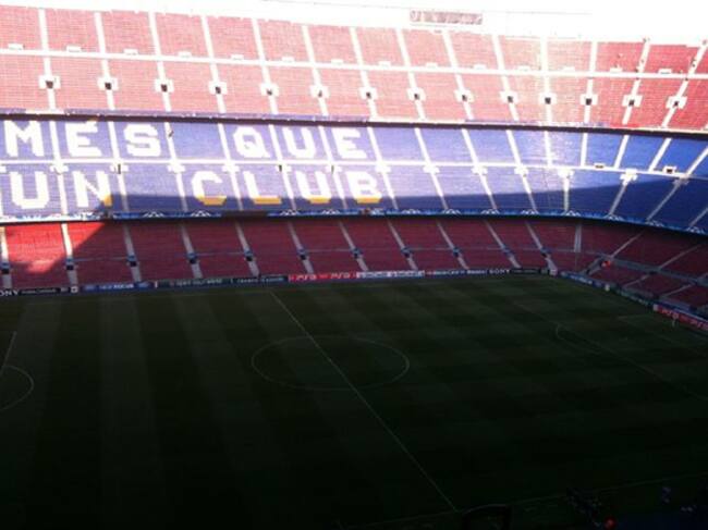 El estadio culé ya está preparado para el partido que jugarán el FC Barcelona ante el Shakhtar Donetsk en la ida de los cuartos de final de 'Champions'