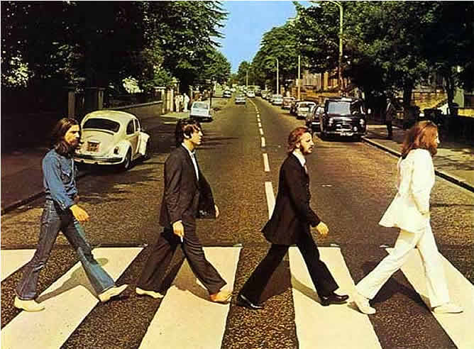 Imagen promocional de los primeros años de los Beatles.