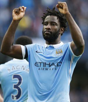 Bony celebra un gol con en el partido frente al Bournemouth  EDITORIAL USE ONLY. No use with unauthorized audio, video, data, fixture lists, club/league logos or &quot;live&quot; services. Online in-match use limited to 45 images, no video emulation. No use in bett