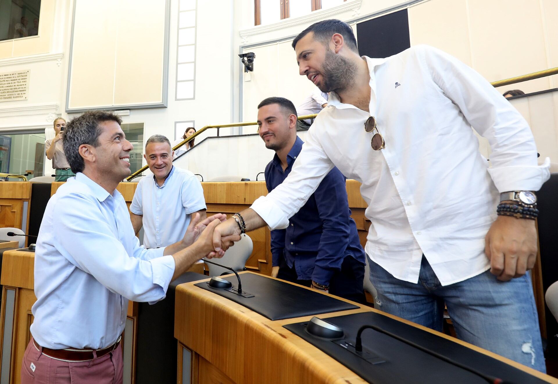 El presidente de la Diputación de Alicante, Carlos Mazón, en la recepción del Eldense