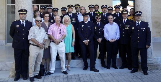 Policías homenajeados en el día de San Miguel