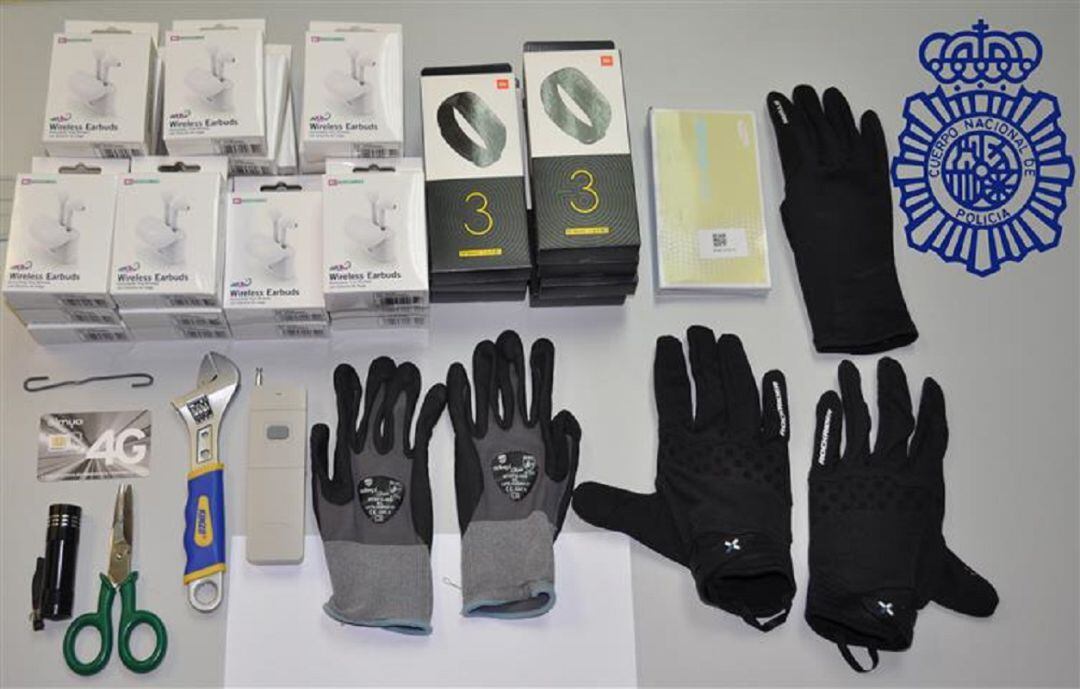 Efectos incautados a los detenidos