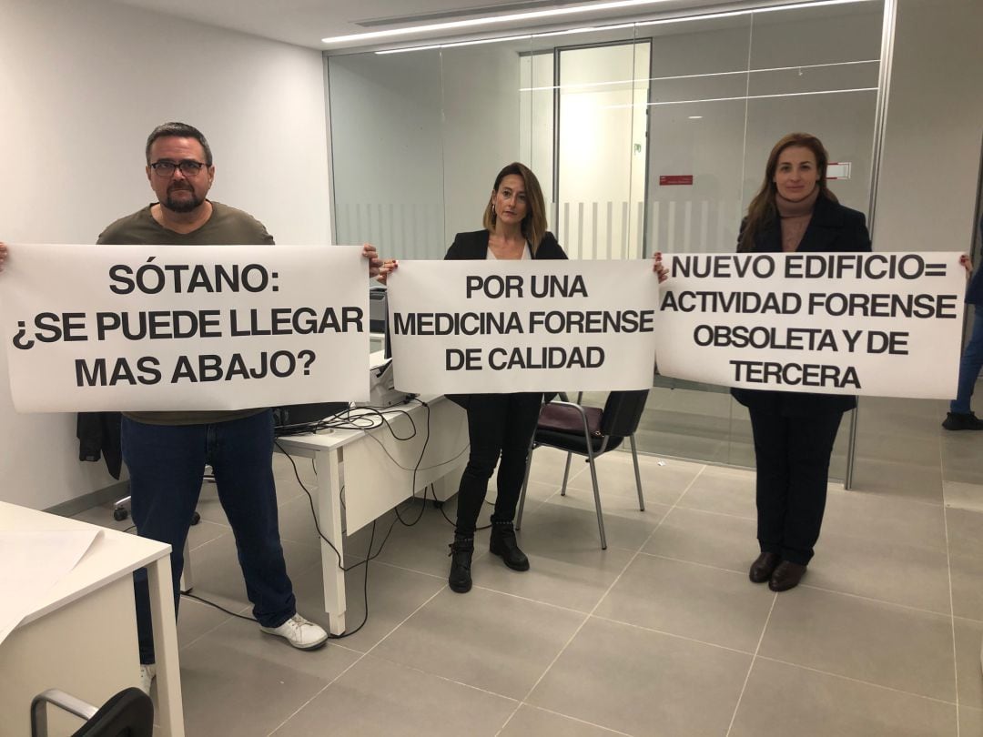 La protesta de los forenses esta mañana