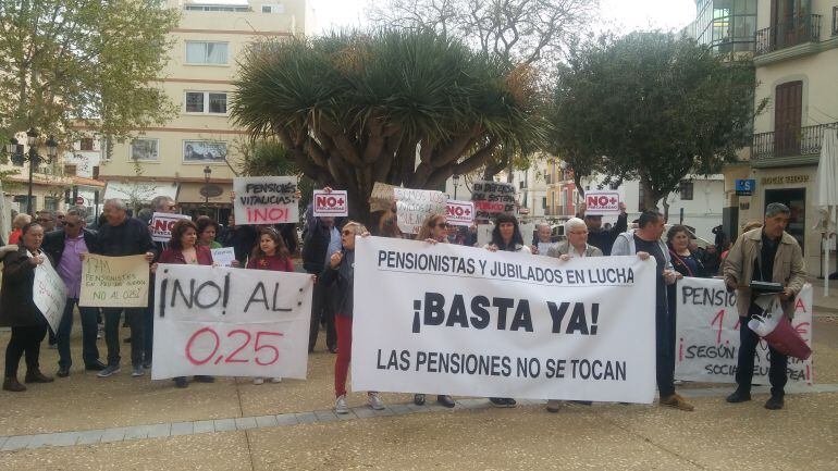 Imagen de archivo de una movilización de pensionistas en Ibiza 