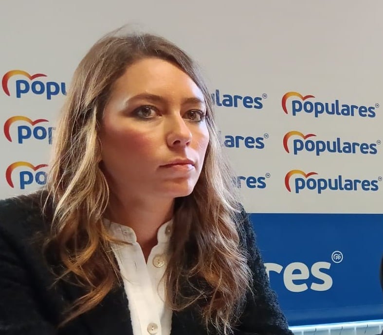 Virginia Martínez en la sede del PP de Aranda