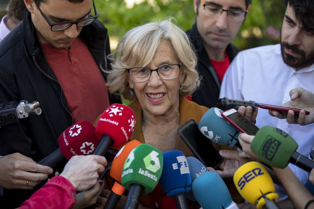 Manuela Carmena tras votar este domingo