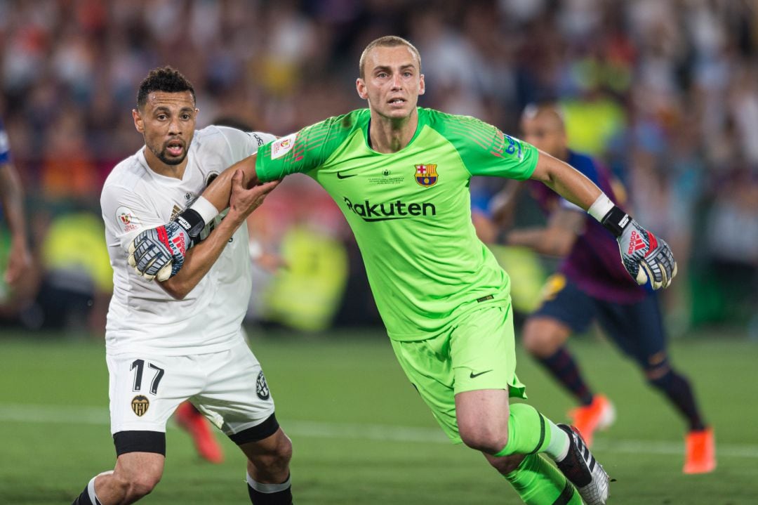 Cillessen, junto a Coquelin, en la final de la Copa del Rey