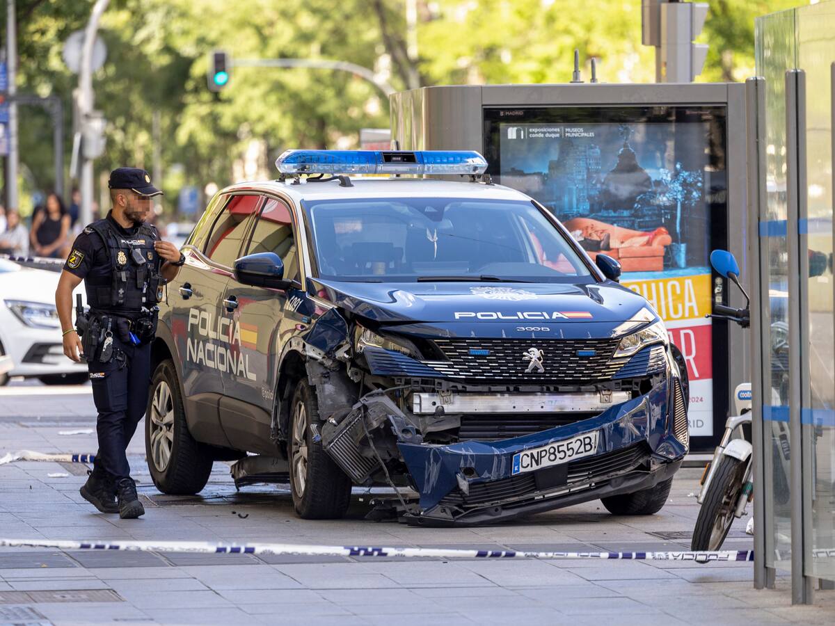 Tres mujeres y un bebé, heridos tras ser arrollados por un coche de Policía en Madrid