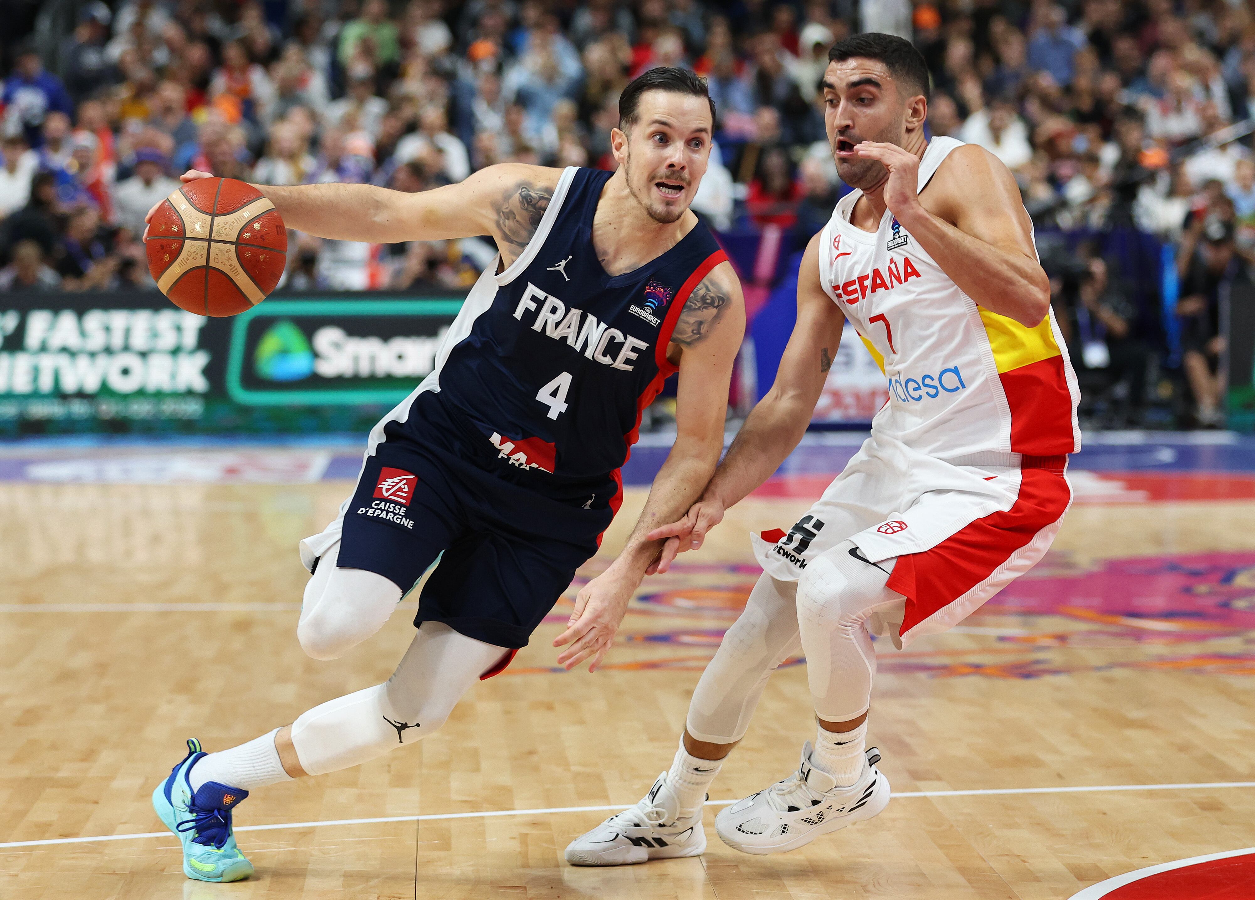 Thomas Heurtel en la final del Eurobasket frente a España