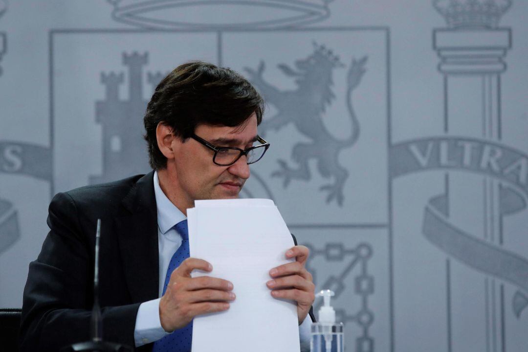 Salvador Illa, ministro de Sanidad, en rueda de prensa.