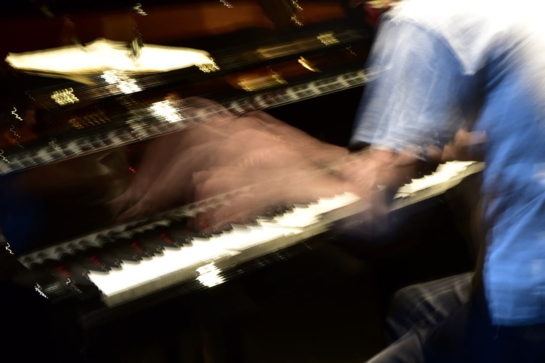 James Rhodes, durante un concierto en Madrid