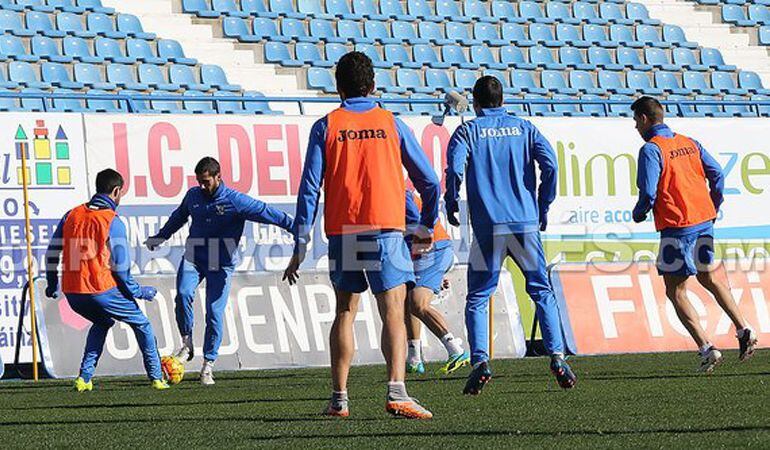 La plantilla durante uno de sus entrenamientos