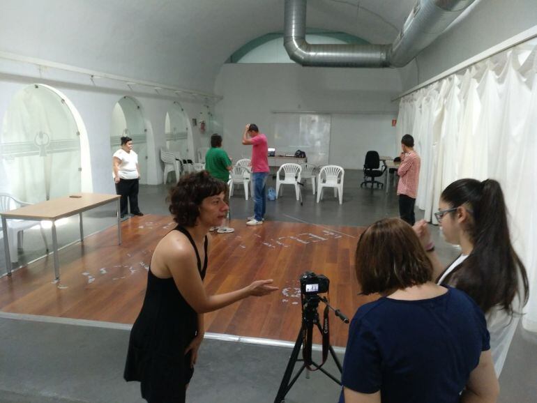 Un momento de la grabación de los cortos en el taller de cine