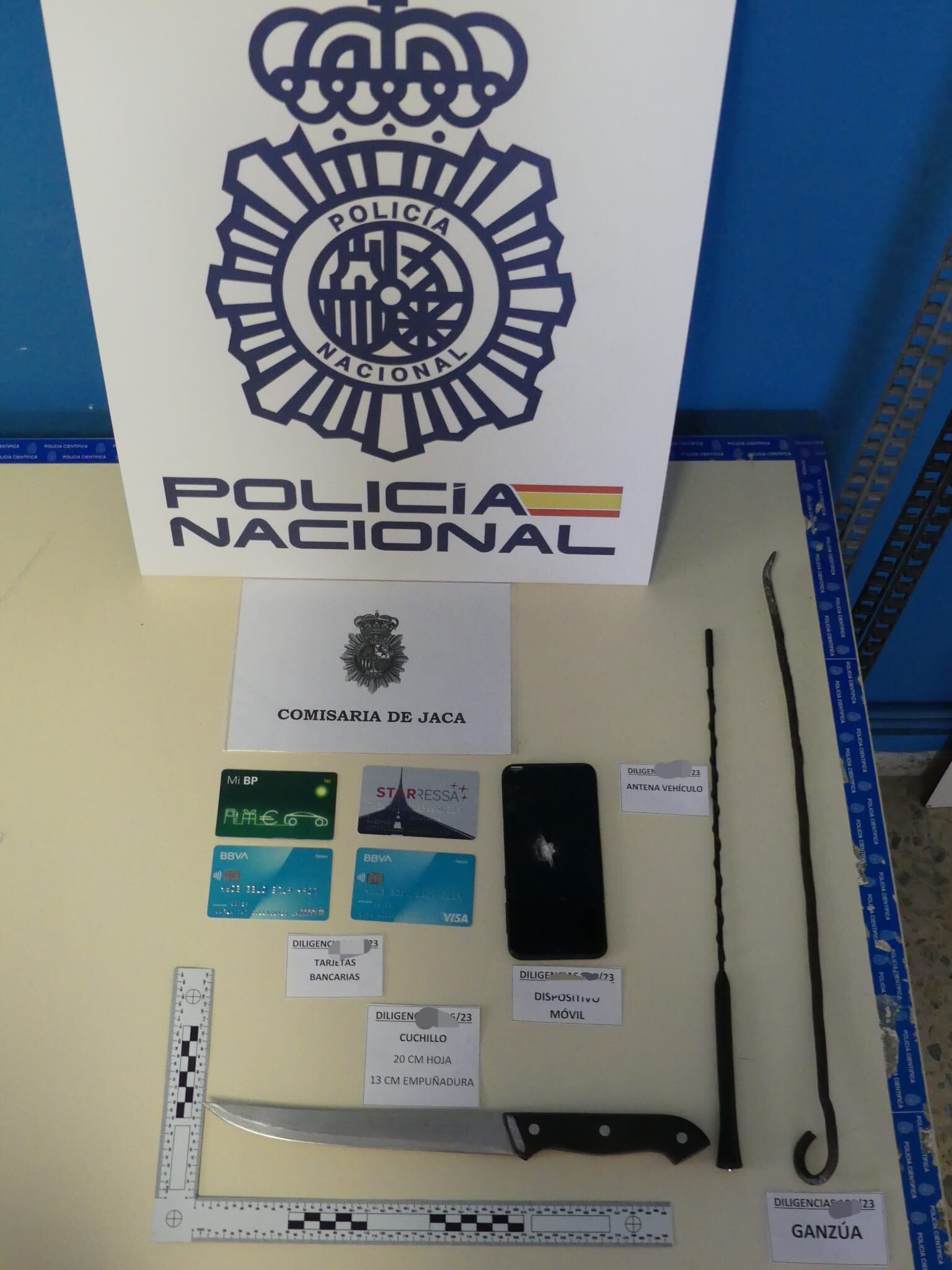 Efectos encontrados a los detenidos