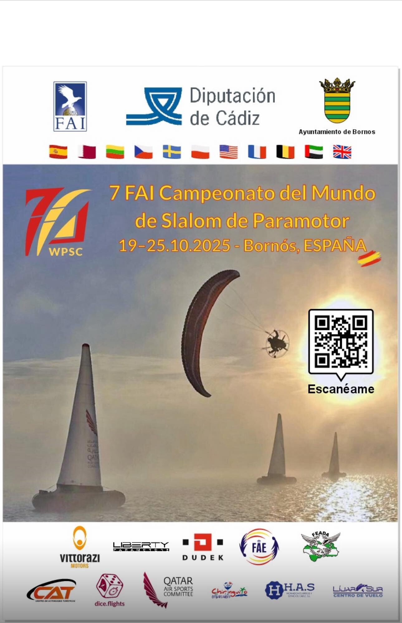 Cartel campeonato del Mundo de Paramotor en Bornos