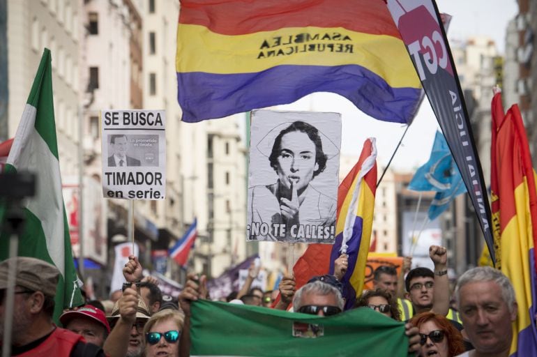 Manifestación que las Marchas de la Dignidad, que aglutinan a cuatro columnas procedentes de distintas partes de España.