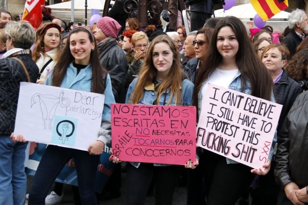 Pancartas en Barcelona.