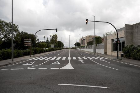 Calles vacías de tráfico en Gandia