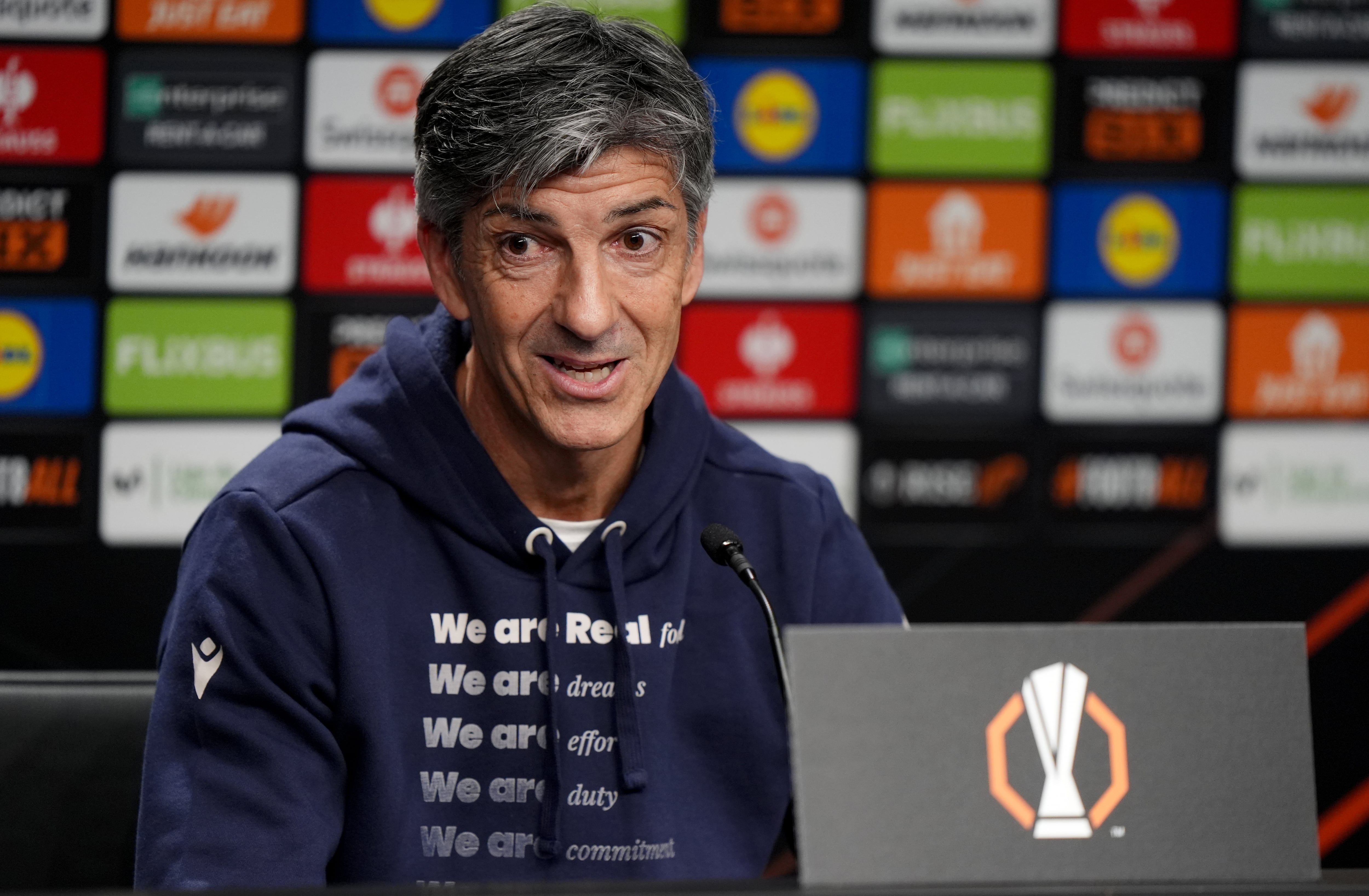 Imanol Alguacil, durante la rueda de prensa previa al partido ante el Manchester