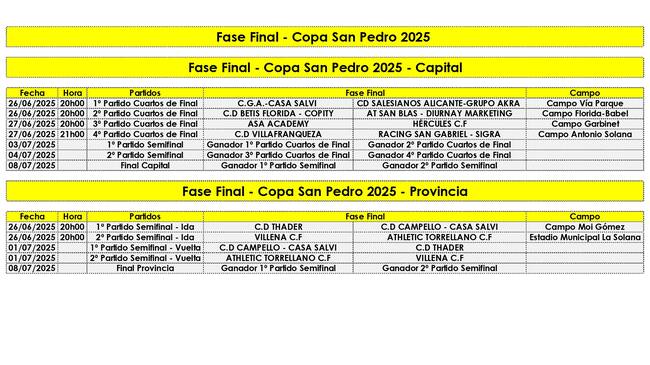 Próximos partidos previstos