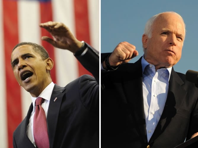 Barack Obama y John McCain, los candidatos a la presidencia de EEUU