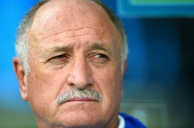 Scolari durante el partido ante Alemania