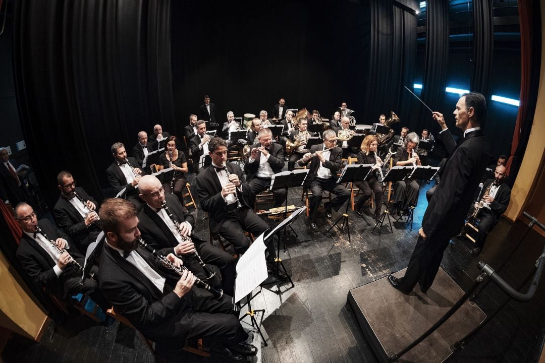 Imagen de archivo de la Banda Sinfónica Municipal de Sevilla bajo la batuta de Francisco Javier Gutiérrez Juan