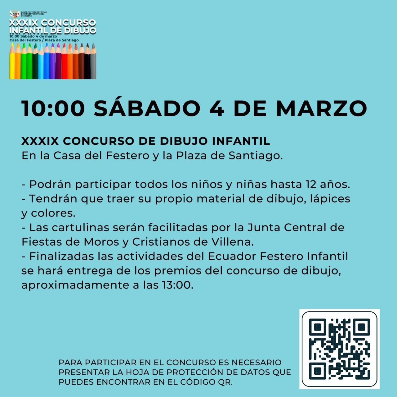 Cartel del ecuador festero infantil