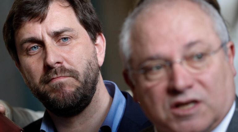 Comín y Puig ayer tras conocer la decisión del tribunal belga